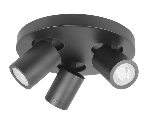 IP44 Opbouwspot Oliver 3 Rond Zwart LED lampen Showroom Breda