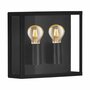 Wandlamp Alamonte Dubbel 2 Glas Zwart