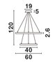 Hanglamp Empatia 60/40 Zwart 3000K Dimbaar