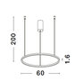 Hanglamp Tarquin 60cm Zwart 3000K Dimbaar