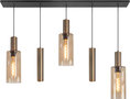 Hanglamp Perugia 5 + Glas Recht Brons