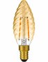 LED E14 Kaars Twisted Amber 2 Watt Dimbaar