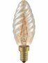 LED E14 Kaars Twisted Amber 2 Watt Dimbaar